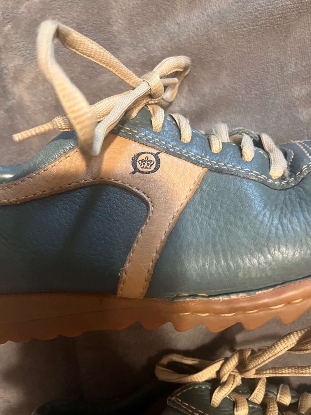 Born Green Leather Sneaker with Tan Trim - Picture 4 of 8